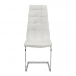 Καρέκλα τραπεζαρίας Vela Megapap λευκό PU - μεταλλική βάση χρωμίου 41x61x107εκ.