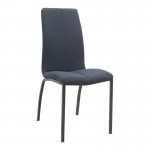 Καρέκλα τραπεζαρίας Fina Megapap ανθρακί ύφασμα - μεταλλικό μαύρο πόδι 43x58x95εκ.