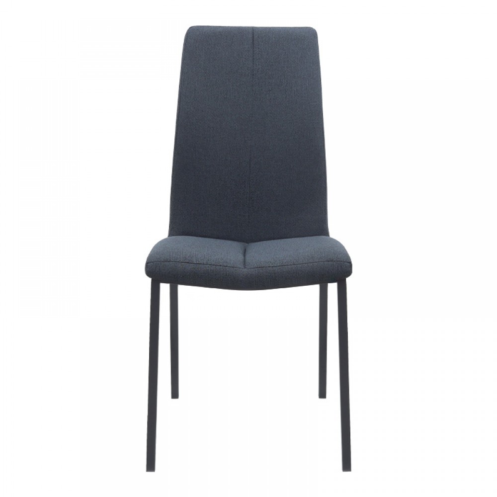 Καρέκλα τραπεζαρίας Fina Megapap ανθρακί ύφασμα - μεταλλικό μαύρο πόδι 43x58x95εκ.