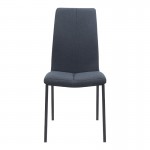 Καρέκλα τραπεζαρίας Fina Megapap ανθρακί ύφασμα - μεταλλικό μαύρο πόδι 43x58x95εκ.