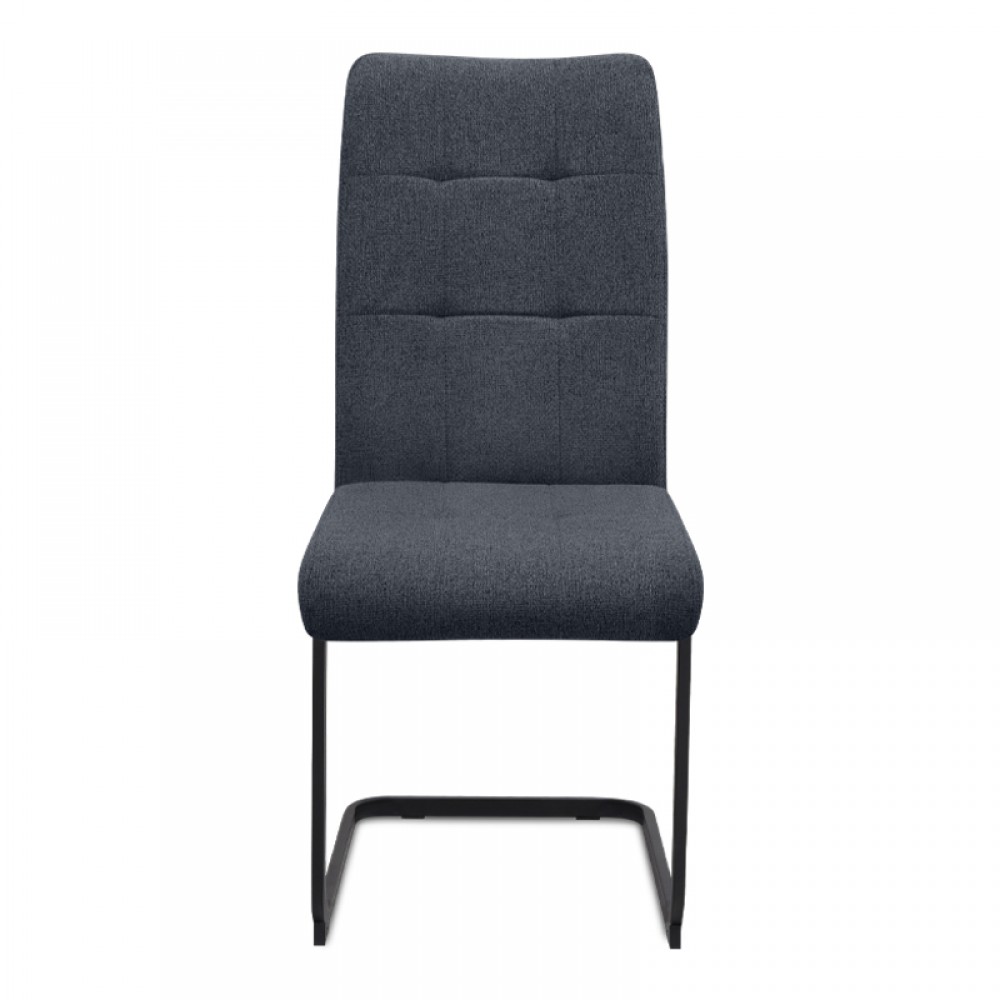 Καρέκλα τραπεζαρίας Laura Megapap ανθρακί ύφασμα - μεταλλική μαύρη βάση 42x58x98εκ.