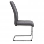 Καρέκλα τραπεζαρίας Laura Megapap γκρι ύφασμα - μεταλλική βάση χρωμίου 42x58x98εκ.