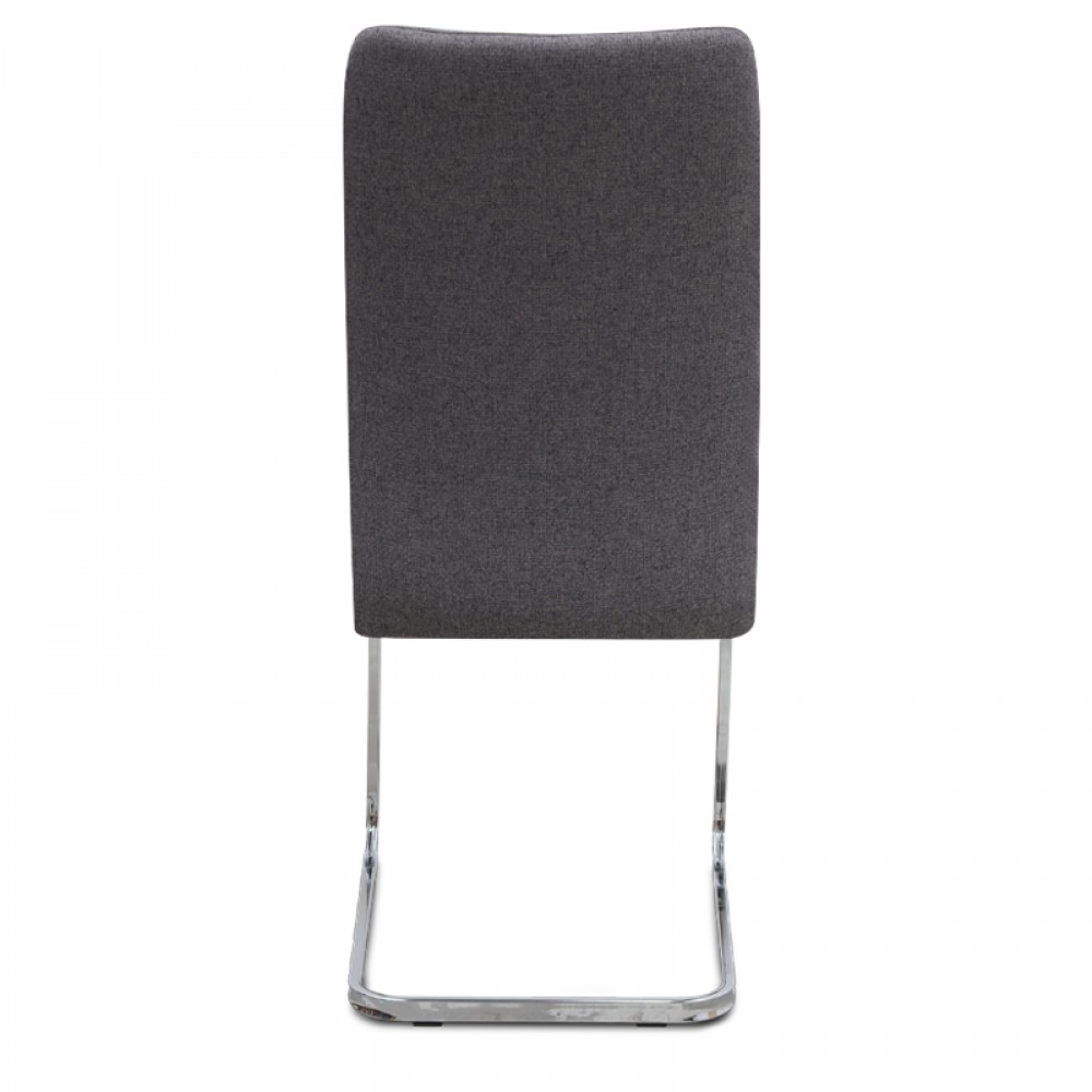 Καρέκλα τραπεζαρίας Laura Megapap γκρι ύφασμα - μεταλλική βάση χρωμίου 42x58x98εκ.