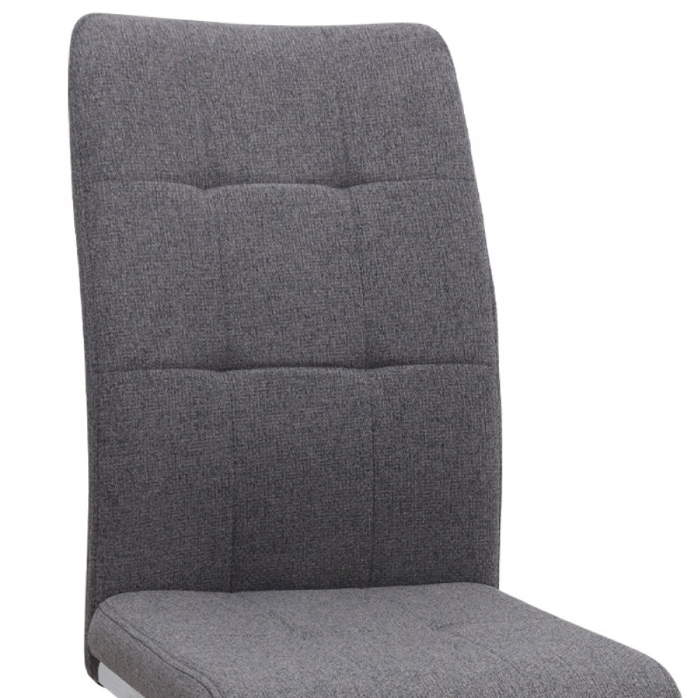 Καρέκλα τραπεζαρίας Laura Megapap γκρι ύφασμα - μεταλλική βάση χρωμίου 42x58x98εκ.