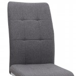 Καρέκλα τραπεζαρίας Laura Megapap γκρι ύφασμα - μεταλλική βάση χρωμίου 42x58x98εκ.