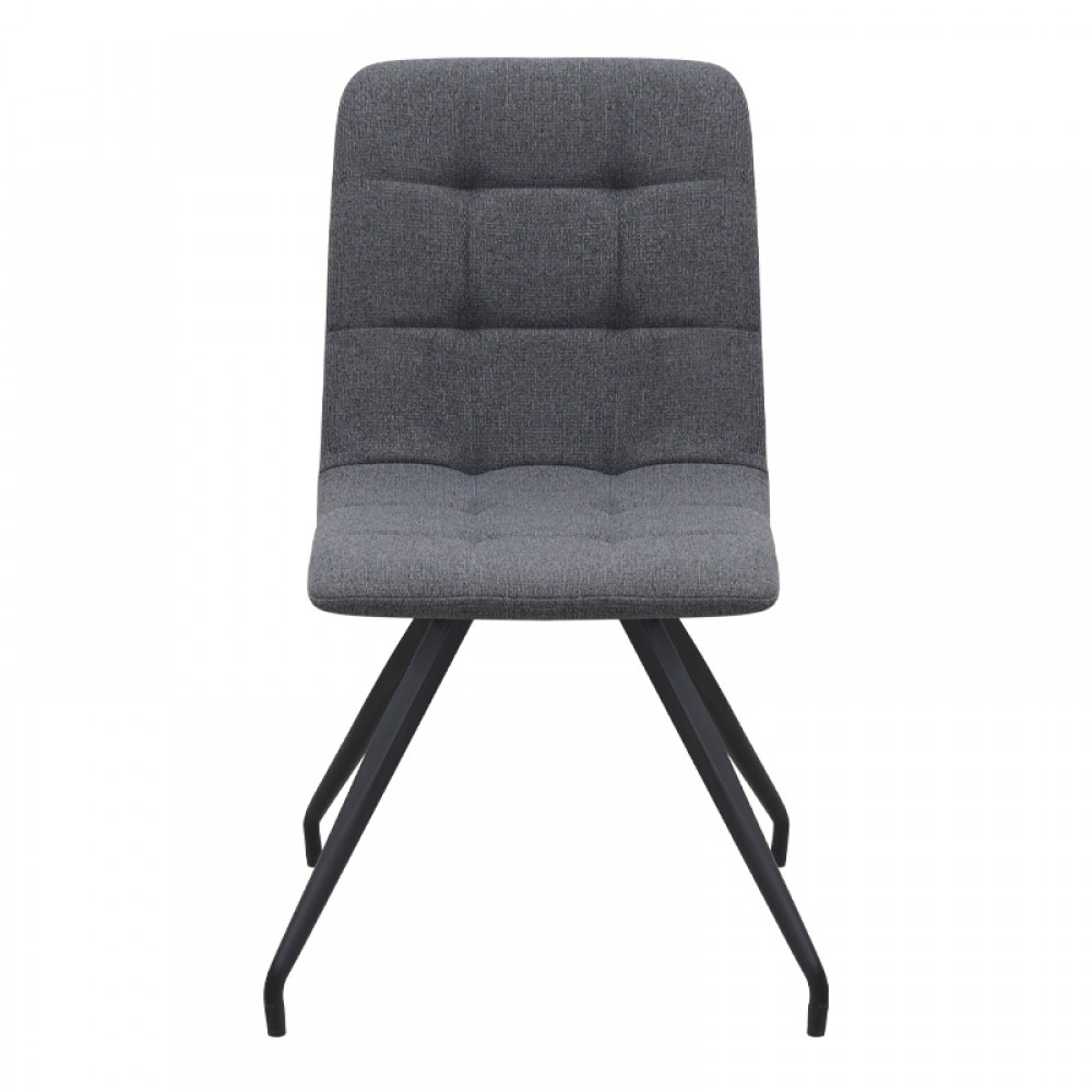 Καρέκλα τραπεζαρίας Bianca Megapap γκρι ύφασμα - μεταλλικό μαύρο πόδι 43x56x84εκ.