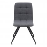 Καρέκλα τραπεζαρίας Bianca Megapap γκρι ύφασμα - μεταλλικό μαύρο πόδι 43x56x84εκ.
