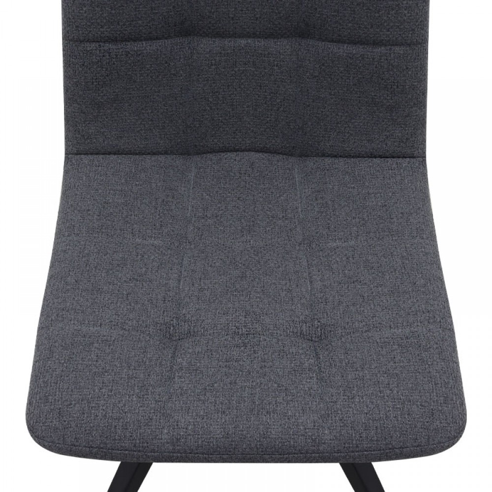 Καρέκλα τραπεζαρίας Bianca Megapap γκρι ύφασμα - μεταλλικό μαύρο πόδι 43x56x84εκ.