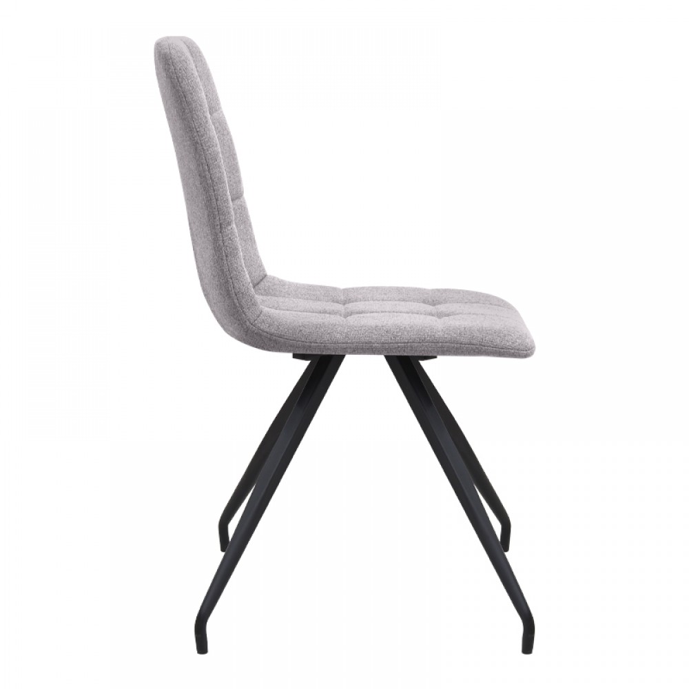 Καρέκλα τραπεζαρίας Bianca Megapap μπεζ ύφασμα - μεταλλικό μαύρο πόδι 43x56x84εκ.