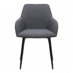 Πολυθρόνα τραπεζαρίας Monica Megapap γκρι ύφασμα - μεταλλικό μαύρο πόδι 54x57x84εκ.