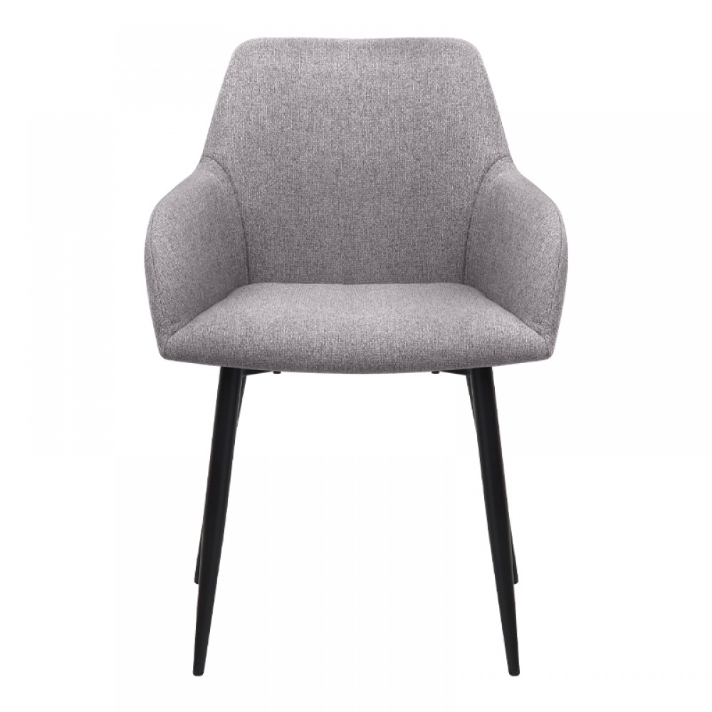 Πολυθρόνα τραπεζαρίας Monica Megapap μπεζ ύφασμα - μεταλλικό μαύρο πόδι 54x57x84εκ.