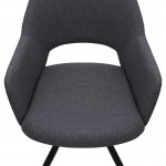 Πολυθρόνα τραπεζαρίας Gabriel Megapap γκρι ύφασμα - μεταλλικό μαύρο πόδι 58x60x85εκ.