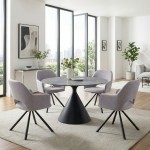 Πολυθρόνα τραπεζαρίας Gabriel Megapap μπεζ ύφασμα - μεταλλικό μαύρο πόδι 58x60x85εκ.