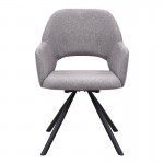 Πολυθρόνα τραπεζαρίας Gabriel Megapap μπεζ ύφασμα - μεταλλικό μαύρο πόδι 58x60x85εκ.