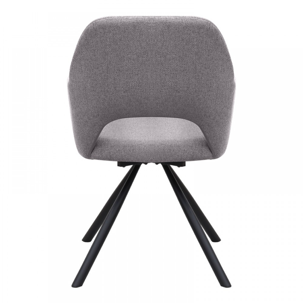 Πολυθρόνα τραπεζαρίας Gabriel Megapap μπεζ ύφασμα - μεταλλικό μαύρο πόδι 58x60x85εκ.