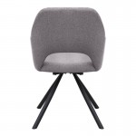 Πολυθρόνα τραπεζαρίας Gabriel Megapap μπεζ ύφασμα - μεταλλικό μαύρο πόδι 58x60x85εκ.