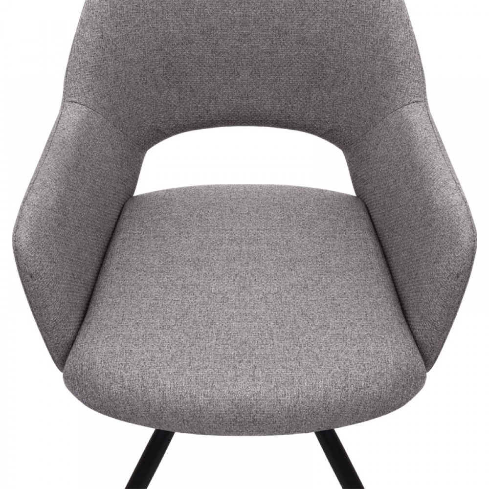 Πολυθρόνα τραπεζαρίας Gabriel Megapap μπεζ ύφασμα - μεταλλικό μαύρο πόδι 58x60x85εκ.