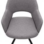 Πολυθρόνα τραπεζαρίας Gabriel Megapap μπεζ ύφασμα - μεταλλικό μαύρο πόδι 58x60x85εκ.