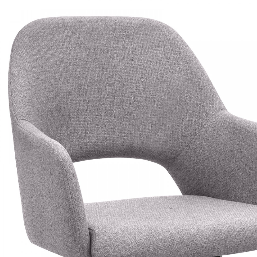 Πολυθρόνα τραπεζαρίας Gabriel Megapap μπεζ ύφασμα - μεταλλικό μαύρο πόδι 58x60x85εκ.