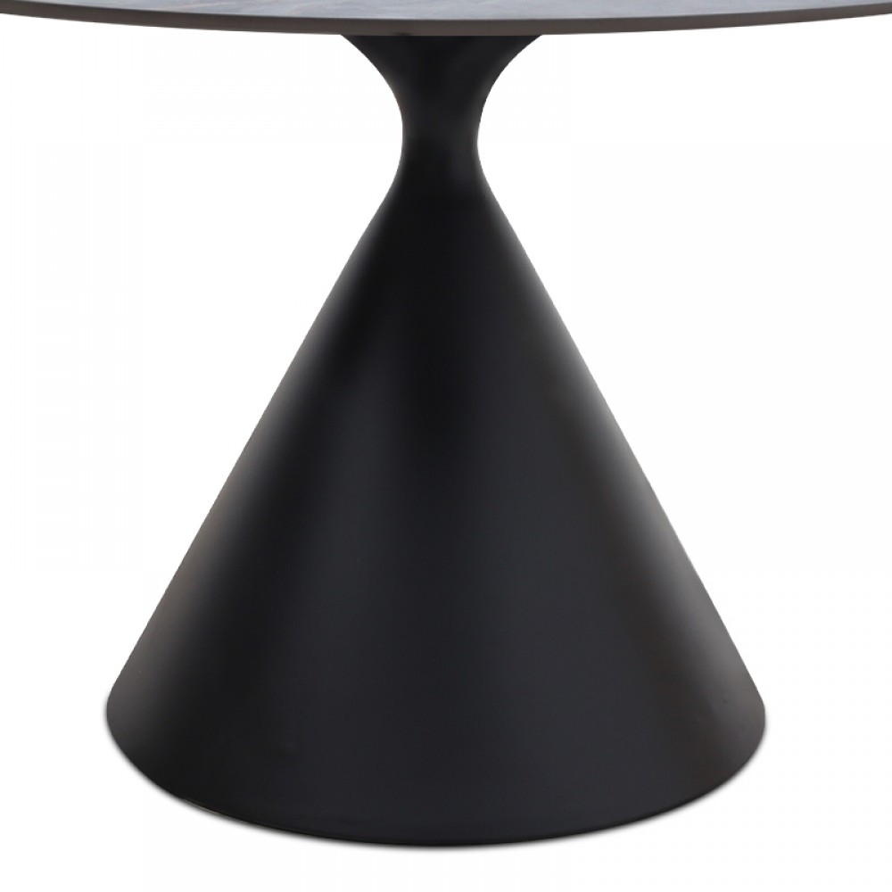 Τραπέζι Logan Megapap sintered stone - μέταλλο χρώμα γκρι εφέ μαρμάρου - μαύρο Ø120x72εκ.