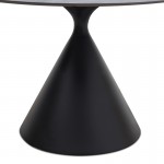 Τραπέζι Logan Megapap sintered stone - μέταλλο χρώμα γκρι εφέ μαρμάρου - μαύρο Ø120x72εκ.