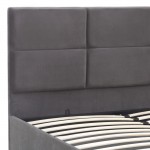 Κρεβάτι Kingston Megapap βελούδινο με αποθηκευτικό χώρο χρώμα ανθρακί 160x200εκ.