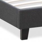Κρεβάτι Flat Megapap υφασμάτινο χρώμα ανθρακί 120x200εκ.
