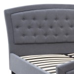 Κρεβάτι Alexia Megapap υφασμάτινο χρώμα γκρι 160x200εκ.