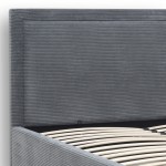 Κρεβάτι Velar Megapap υφασμάτινο με αποθηκευτικό χώρο χρώμα γκρι 160x200εκ.