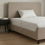 Κρεβάτι Ovelia Megapap υφασμάτινο χρώμα μπεζ 120x200εκ.