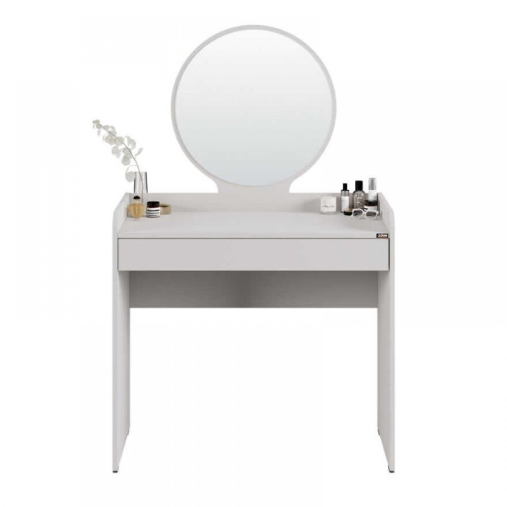 Τουαλέτα με καθρέπτη Curve Megapap χρώμα λευκό 90x47x142εκ.