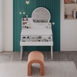 Τουαλέτα με καθρέπτη Dior Megapap χρώμα λευκό 90x45x138εκ.