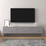 Έπιπλο τηλεόρασης επιτοίχιο Palm Megapap χρώμα γκρι ρετρό 180x32x30εκ.