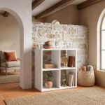 Βιβλιοθήκη Cube Megapap χρώμα λευκό 60x30x60εκ.