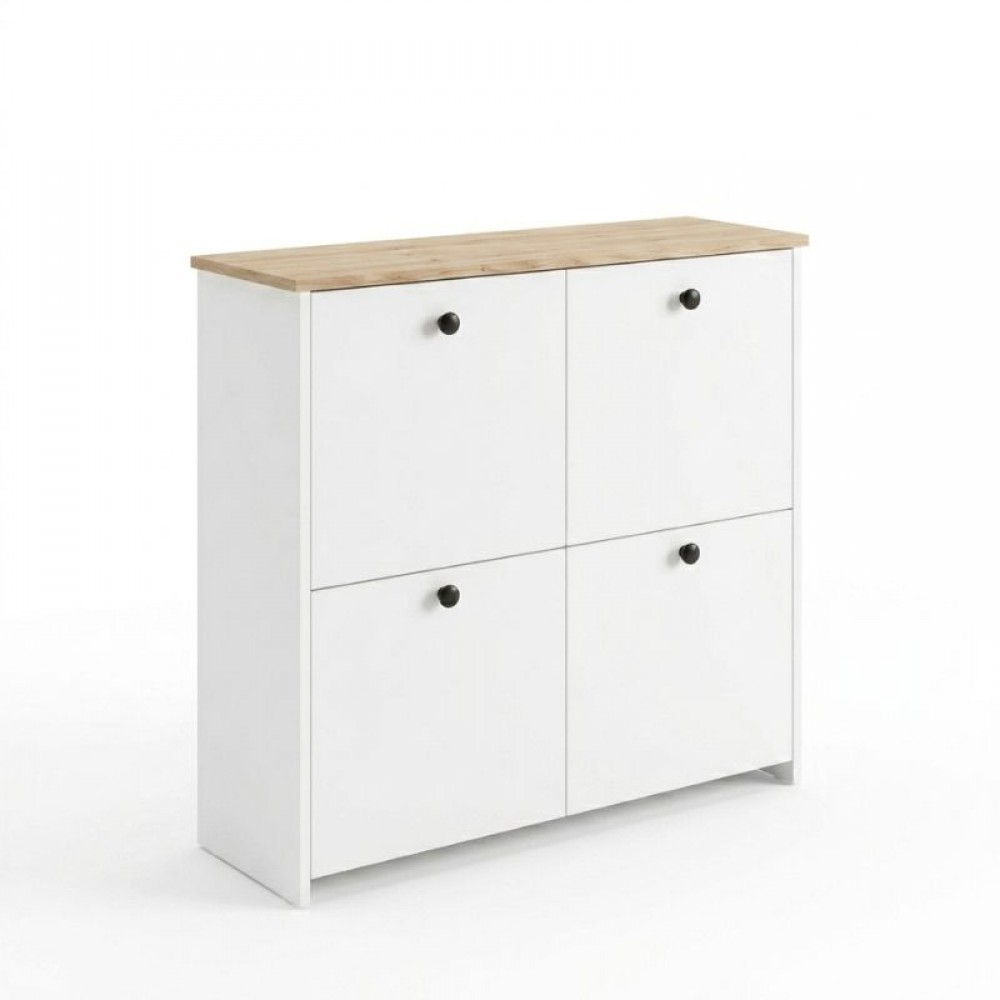 Παπουτσοθήκη Palma Megapap χρώμα λευκό - sapphire oak 90x35x90εκ.