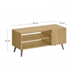 Έπιπλο τηλεόρασης Parma Megapap χρώμα sapphire oak 90x30x40εκ.