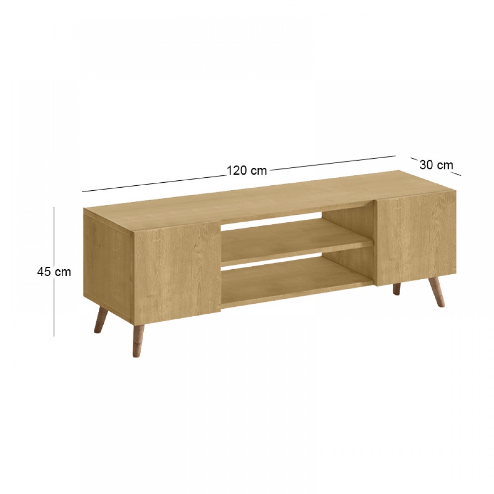 Έπιπλο τηλεόρασης Etna Megapap χρώμα sapphire oak 120x30x45εκ.