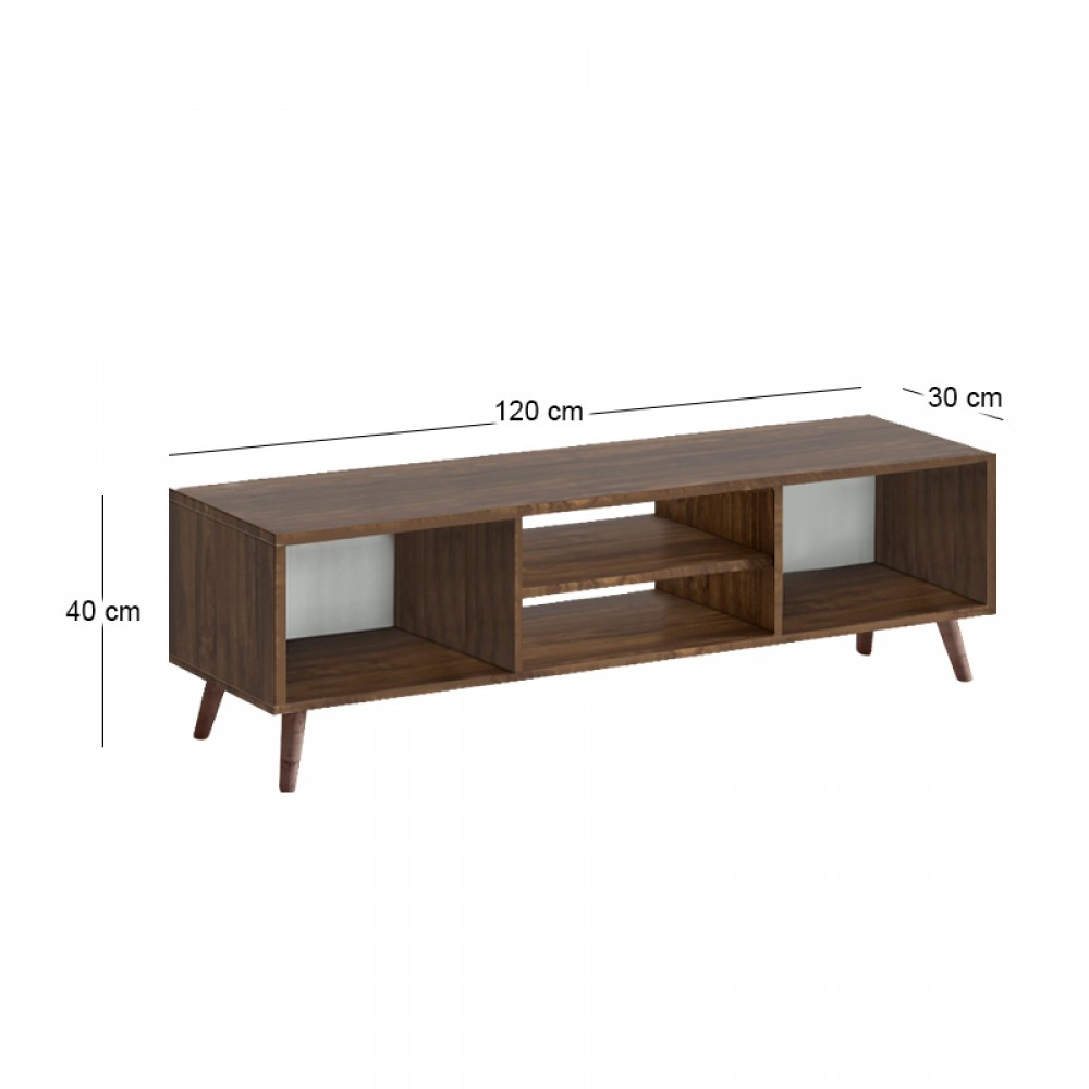 Έπιπλο τηλεόρασης Loren Megapap χρώμα καρυδί 120x30x40εκ.