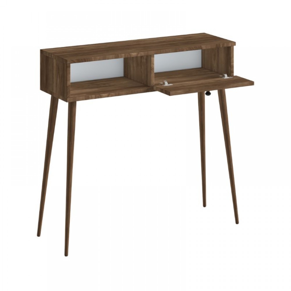 Κονσόλα Napoli Megapap χρώμα καρυδί 90x29x88εκ.