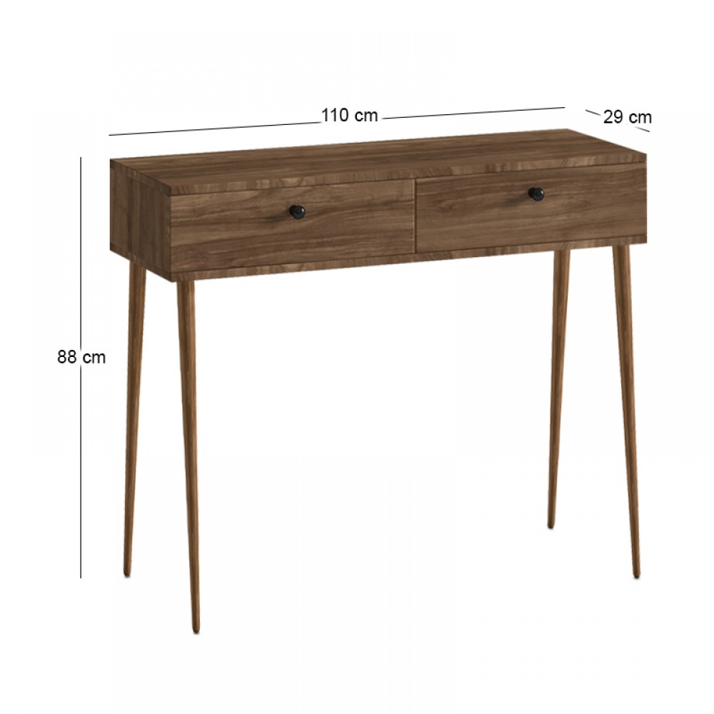 Κονσόλα Alis Megapap χρώμα καρυδί 110x29x88εκ.