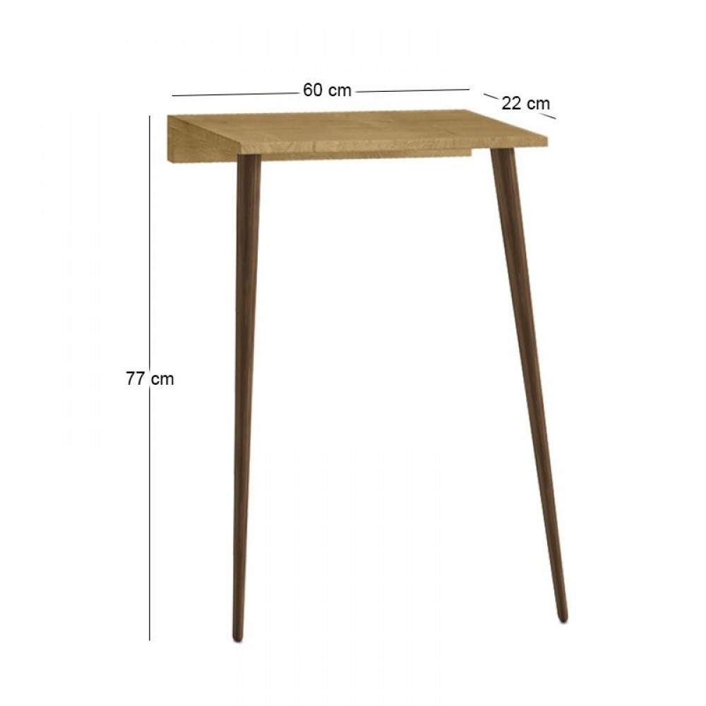 Κονσόλα επιτοίχια Moca Megapap χρώμα sapphire oak 60x22x77εκ.