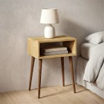 Κομοδίνο Gola Megapap χρώμα sapphire oak 45x30x58εκ.