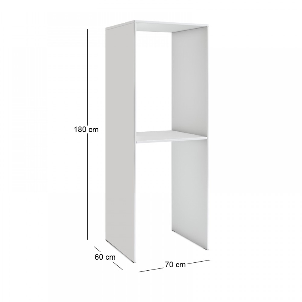 Έπιπλο πλυντηρίου - στεγνωτηρίου Evgenia Megapap χρώμα λευκό 70x60x180εκ.