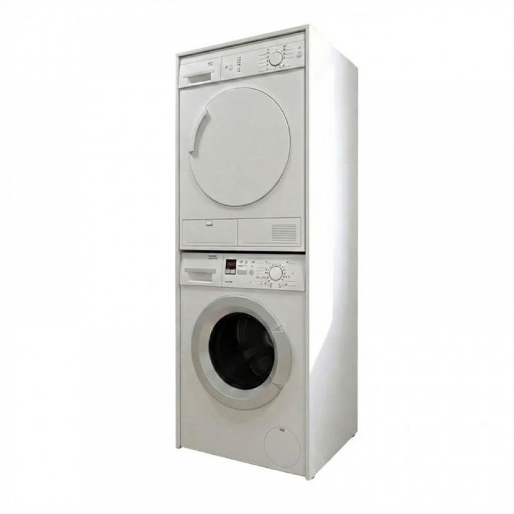 Έπιπλο πλυντηρίου - στεγνωτηρίου Zakar Megapap χρώμα λευκό 70x60x180εκ.