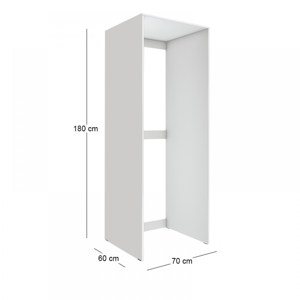 Έπιπλο πλυντηρίου - στεγνωτηρίου Zakar Megapap χρώμα λευκό 70x60x180εκ.