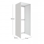 Έπιπλο πλυντηρίου - στεγνωτηρίου Zakar Megapap χρώμα λευκό 70x60x180εκ.