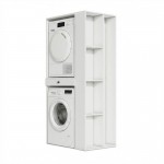 Έπιπλο πλυντηρίου - στεγνωτηρίου Bace Megapap χρώμα λευκό 90x60x187εκ.