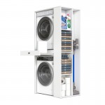 Έπιπλο πλυντηρίου - στεγνωτηρίου Bace Megapap χρώμα λευκό 90x60x187εκ.