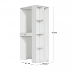 Έπιπλο πλυντηρίου - στεγνωτηρίου Bace Megapap χρώμα λευκό 90x60x187εκ.