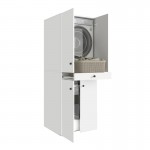 Έπιπλο πλυντηρίου - στεγνωτηρίου Kindi Megapap χρώμα λευκό 70x60x187εκ.